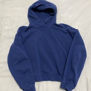 Lululemon Relaxed Cropped Hoodie In Night Sea Size 8
